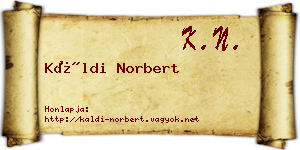Káldi Norbert névjegykártya