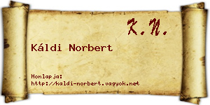 Káldi Norbert névjegykártya