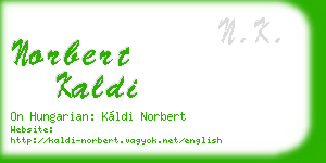 norbert kaldi business card