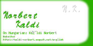 norbert kaldi business card